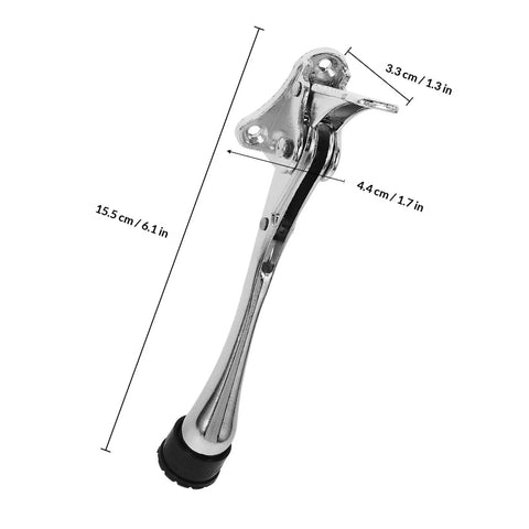 Heavy Duty Zinc Alloy Wall Door Stop With Silver Minimalist Design Kickdown Door Stopper Space Saving Wall Saver For Home Easy No Tools Install