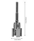 Pro 2-In-1 Pvc Pipe Threading Tool Kit For 1/2 And 3/4 Inch Pipes Tungsten Steel Cutter Bit side view with dimensions 7.5cm x 3.5cm.