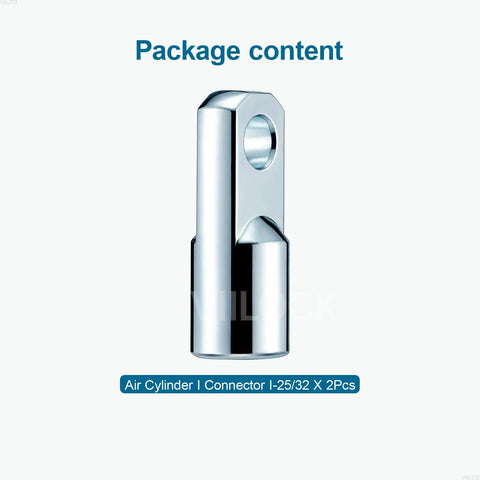 Two Piece Clevis Connector For Air Cylinder I Shape, Female Thread M10x1.25, Bore 25/32 Inch, Overall Length 2.05 Inches, Built Tough Alloy Joint, Heavy Duty Air Cylinder Fittings, Corrosion Resistant And Easy Fit, silver I-shape connector