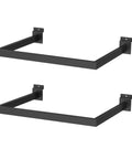 Front view of 2 Pack Slatwall U Shaped Rectangular Tubing Hangrail 16x12 Inch For Retail Display And Home Apparel Storage Black Beefy Steel