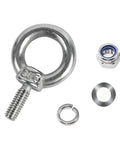 Heavy Duty 304 Stainless Steel Eye Bolt Kit With Flange Lock Nut And Spring Washer For Indoor Outdoor Use Built To Last Corrosion Resistant Hardware For Lifting Hanging And Securing Projects. 304 stainless steel eye bolt, nut, washer set