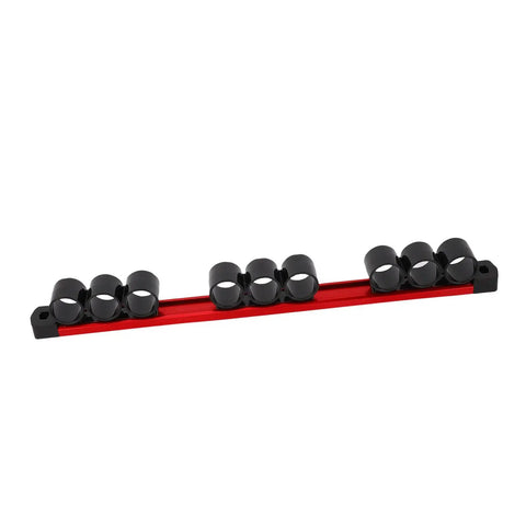Nine Slot Screwdriver Organizer Wall Mount Rail Heavy Duty Tool Holder for wrenches, pliers, and scissors, aluminum PP build