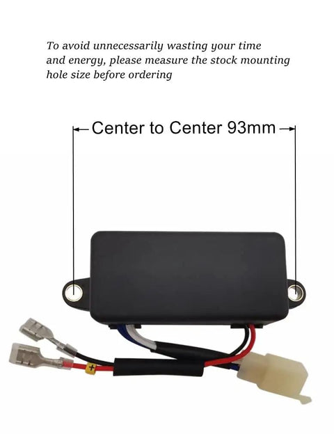 Automatic Voltage Regulator Rectifier 290440009 with 93mm mounting center for 2-4.5KW generators, wiring connectors visible