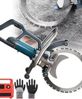 8800W Electric Concrete Ring Saw with Brushless Motor and Water Fed Cooling System, including blade, gloves, and toolbox.