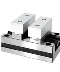 Dead On Precision Zero Point CNC Fixture With Self Centering Soft Jaw Vise Mount, aluminum construction, for secure workholding.