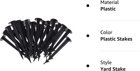 Heavy Duty 50 Pack 4.5 Inch Plastic Garden Stakes For Ground Fixing And Edging, Ideal For Tents, Tarps, Weed Fabric, And Netting