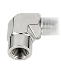 Built Tough Stainless Steel 304 Forged 90 Degree Street Elbow NPT Female X NPT Male Three Eighths Inch Pipe Fitting in stainless steel.