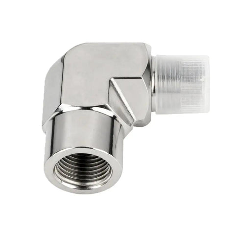 Built Tough Stainless Steel 304 Forged 90 Degree Street Elbow NPT Female X NPT Male Three Eighths Inch Pipe Fitting in stainless steel.