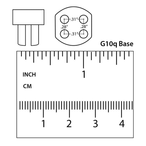 Diagram showing G10Q base and dimensions for 8 Inch LED Circular Tube T9 Replacement 15W Cool White 4100K G10Q Base Plug And Play