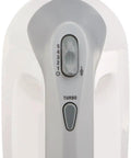 Top view of Lightweight Hand Mixer with Power Boost, 5 speeds, showing controls, ergonomic design, white finish MX1500W
