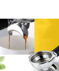 Semi Automatic Espresso Coffee Machine For Home Use With Steam Wand And Large Capacity Over 16 Cups, espresso being brewed