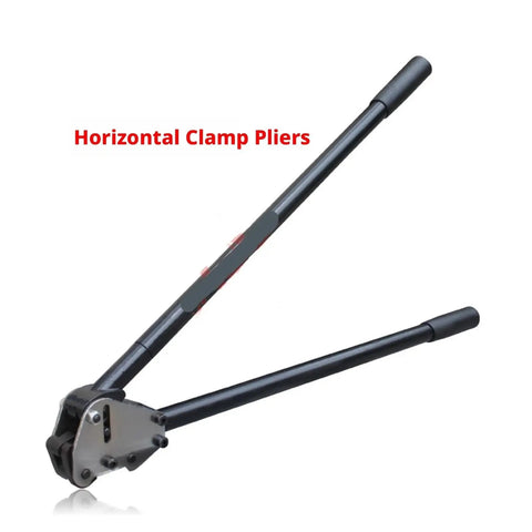 Heavy Duty Steel Strapping Machine Tool Kit Featuring Manual Sealer And Tensioner Set For 32mm Heavy Gauge Banding Supplies Industrial Packaging Solutions Reliable And Efficient, showing horizontal clamp pliers.
