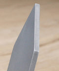 Close-up of a Wide Standard Carbide Wood Parting Tool for Heavy Duty Woodturning, showcasing its sharp manganese steel lathe blade.