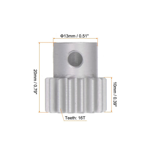 16T aluminum spur gear for RC cars with 6mm bore