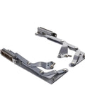 Air Operated Hinge Lift For Heavy Cabinet Doors With Translational Bracket Pneumatic Lift System shown in steel finish