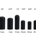 Kick Some Serious Butt With This Awesome 80-Piece Rubber Vacuum Line Cap Assortment Kit For Smooth Hose Covers Fitting Carburetors And Manifolds Without Any Stress Or Leaks Ever Again. Black rubber vacuum line caps 3/8 to 3/16 in sizes