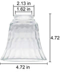 Clear Hammered Bell Glass Shade For Ceiling Fans Replacement Glass Globes Light Covers Two And One Eighth Inch Fitter Pack Of Four