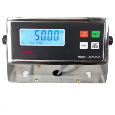 Digital display of Heavy Duty Industrial Floor Scale 5 By 5 Platform With Dual Bumpers And Printer showing 50 lb.