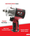 No-Bull Heavy-Duty Pneumatic Impact Wrench Pushing 1450 Foot Pounds Killer Torque And Vibrotherm Low-Vibration Composite Build for tough job site with ergonomic grip.