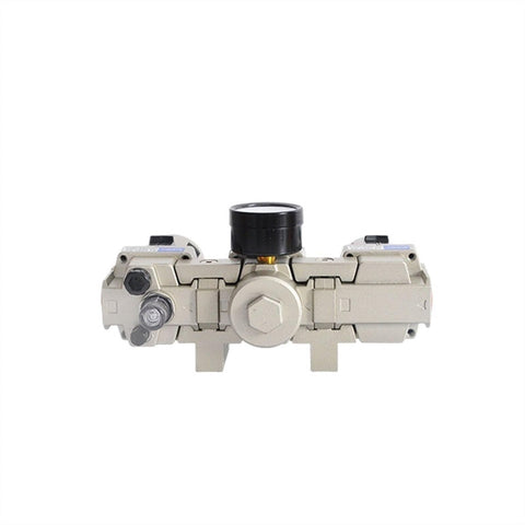 Front view of 3/8 Inch Pneumatic FRL Air Filter Regulator Combination AF3000 AR3000 And AL3000 for industrial compressed air systems