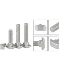 Top Shelf 20-Piece M5 T-Nuts And Bolts Assortment Kit For Aluminum Profiles featuring nickel-coated flange nuts and carbon steel bolts.