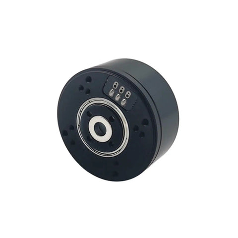 Pm3510 Bldc Gimbal Drive Motor With AS504A High Resolution Encoder for Robot Joint Assemblies, compact round design.