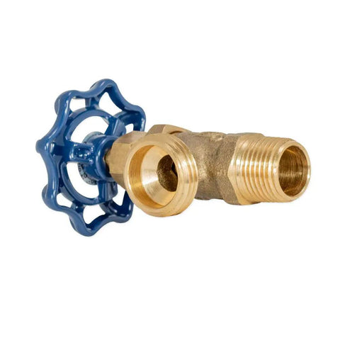 Beefy Heavy Duty Boiler Drain Fitting With MHT Outlet Brass One Half Inch MIP Connection Stuffing Box Durable Plumbing Drain