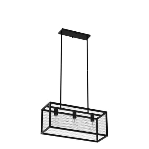 Industrial Five Light Kitchen Island Pendant Light Fixture With Metal Frame In Matte Black Flush Mount Ceiling Hanging Light
