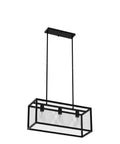 Dope 4 Light Industrial Chandelier With Metal Shades For Dining Room And Kitchen Island, Farmhouse Pendant Lighting In Black, E26 Base