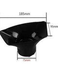 Super High Quality Square Silica Gel Solder Fume Extractor Cover Hood With 75Mm Connector showing dimensions and black design.