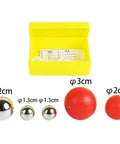 Pendulum Ball Physics Kit for DIY Experiments and Home School Fun with metal and plastic balls in yellow box