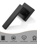 Pack Of 2 Black Dummy Door Levers For Closets And French Doors Square NonTurning Pull Handles Surface Mounted Easy Install SingleSide Operation Matte Finish Durable Build For Interior Doors black square dummy door lever