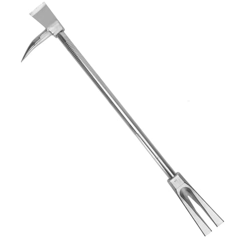 45 Grade Steel Halligan Bar 30 Inch Four In One Fire Rescue Tool With Pike Duckbill Recessed Nail Puller And Non Slip Grip Sandblasted Surface