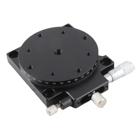 Manual Displacement Platform With Micrometer Fine Tuning And Cross Roller Guides 360 Degree Rotary Linear Stage Aluminum