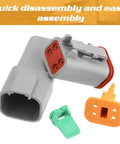 Close-up of a connector from 439 Piece Waterproof Wire Connector Kit For Automotive Car Electrical Wiring Sealed With Crimp Tool Box Pro Grade Connectors Set For Quick Fixes And Durable Auto Electrical Repairs