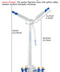Wind Turbine Toy Clockwork Generator Model STEM Science Kit For Kids And Makers, 21.65 Inch Large Windmill With Wind Up Design No Batteries