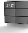 Hella Adjustable Spring Arm Six Monitor Wall Mount For Flat Panel Displays with six 19-32 inch screens mounted on wall.