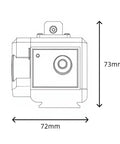 Star Tracking Equatorial Mount With Dual-Screw Steel Shaft For Rock-Solid Stability side view, dimensions 72x73mm