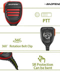 Rugged Handheld Speaker Microphone for Two Way Radios with Dual PTT and Clear Sound Rainproof and Dust Resistant
