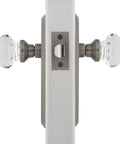 New York And Waldorf Crystal Door Knob With Plate slick yet classy tailored style for classic home decor, side view of knob set.