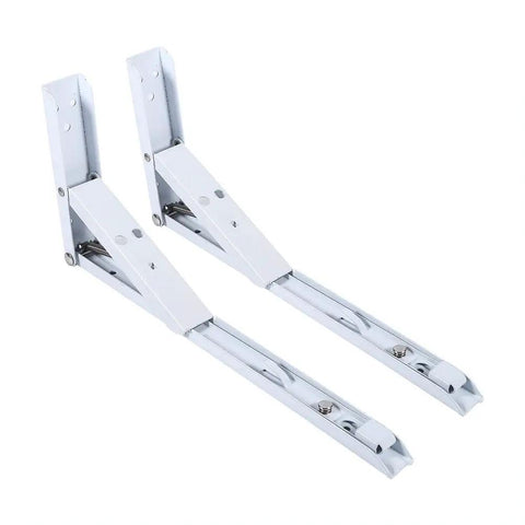 2 Pack Steel Folding Shelf Brackets Mount With 8 Screws For Space Saving Utility On Tables Bookshelves And Clapboard Racks 12 Inch