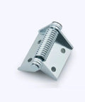 Heavy-duty spring hinge with tension, chrome-finish steel, angled view, 1-piece