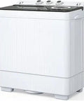 Compact Twin Tub Portable Washer With Built-In Drain Pump, 26 Lb Total Load, Washer 18 Lb And Spin 8 Lb in grey color