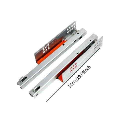 2 Pieces Dope Drawer Slide Rails Hardware With Bottom Mounted Concealed Design That Hides Under Drawers No Exposed Hardware Maximizes Internal Storage In Narrow Cabinets For Sleek Minimalist Cabinets Without Handles Push To Open, 50cm steel