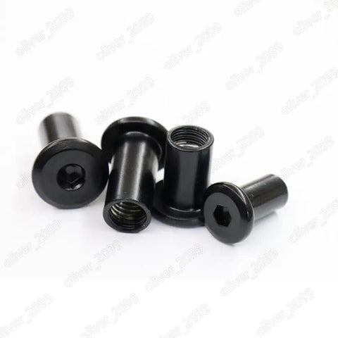 Black Stainless Steel Rivet Nuts Set, 20 Pieces, hex socket head, visible barrel shape, 304 grade, M3-M10 sizes