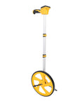 Built Tough Digital Measuring Wheel With Backlit Display Telescopic Handle Adjusts From 23 To 40 Inches Stores Five Readings and features a yellow wheel with a sturdy frame.