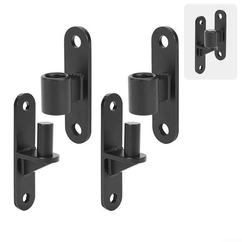 Premium Heavy Duty 304 Stainless Steel Gate Hinges 2 Pack Wall Mounted Rust Resistant Surface Mount Hardware For Fences Barns And Garage Doors No Sweat Setup in black color.
