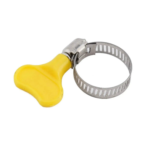 Rock Solid 50-Piece Adjustable Hose Clamps Kit Made From Premium Stainless Steel Worm Gear Assortment Set For Tight Leak Proof Sealing In Your Car Or Garage Projects Ranging From 10-38mm To Fix Any Hoses You Got Today, stainless clamp with yellow handle