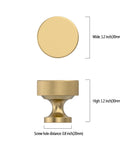 Top and side view of Champagne Bronze Knurled Cabinet Knobs 10 Pack with dimensions, made from zinc aluminum alloy with matte finish.