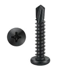 Heavy Duty Number 12 X 1 Inch Pan Head Sheet Metal Screws Phillips Drive Self Tapping Wood Screws Black Oxide 410 Stainless Steel